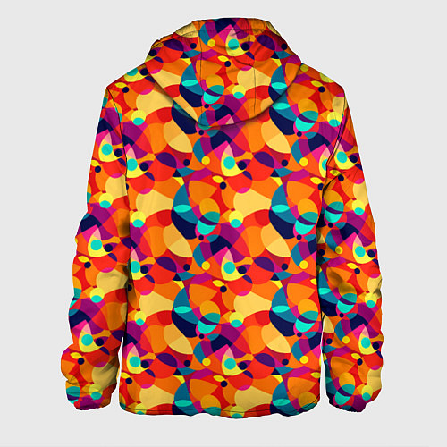 Мужская куртка Абстрактный узор из разноцветных окружностей / 3D-Черный – фото 2