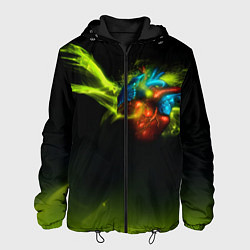 Куртка с капюшоном мужская Сердце стихии, цвет: 3D-черный