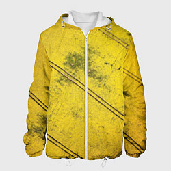 Куртка с капюшоном мужская Абстрактная ярко-золотая текстура, цвет: 3D-белый