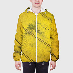 Куртка с капюшоном мужская Абстрактная ярко-золотая текстура, цвет: 3D-белый — фото 2