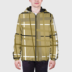 Куртка с капюшоном мужская Светлый квадрат, цвет: 3D-черный — фото 2