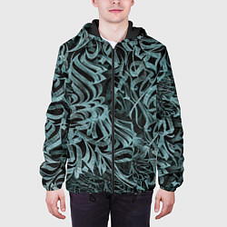 Куртка с капюшоном мужская Каллиграфический, цвет: 3D-черный — фото 2
