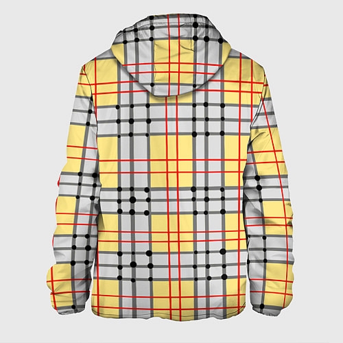Мужская куртка Светлые квадраты и линии / 3D-Черный – фото 2