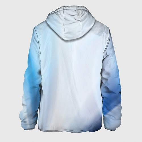 Мужская куртка Светлые синие и голубые волны / 3D-Черный – фото 2