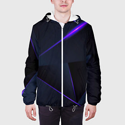 Куртка с капюшоном мужская Geometry stripes neon stiil, цвет: 3D-белый — фото 2