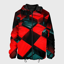 Мужская куртка Кубы геометрии красный и чёрный