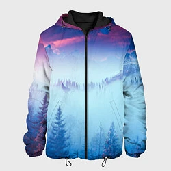 Куртка с капюшоном мужская Horizon landscape, цвет: 3D-черный