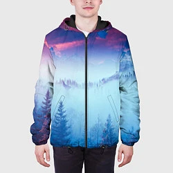 Куртка с капюшоном мужская Horizon landscape, цвет: 3D-черный — фото 2