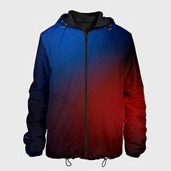 Куртка с капюшоном мужская Красно синий градиент, цвет: 3D-черный