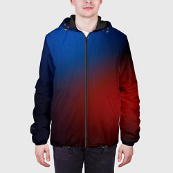 Куртка с капюшоном мужская Красно синий градиент, цвет: 3D-черный — фото 2