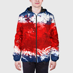 Куртка с капюшоном мужская Grunge strips colors, цвет: 3D-черный — фото 2