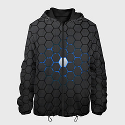 Куртка с капюшоном мужская Светящаяся ячейка, цвет: 3D-черный