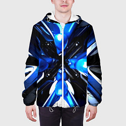 Куртка с капюшоном мужская Digital abstract fractal, цвет: 3D-белый — фото 2