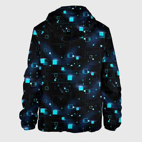 Мужская куртка Светящиеся неоновые квадраты / 3D-Черный – фото 2