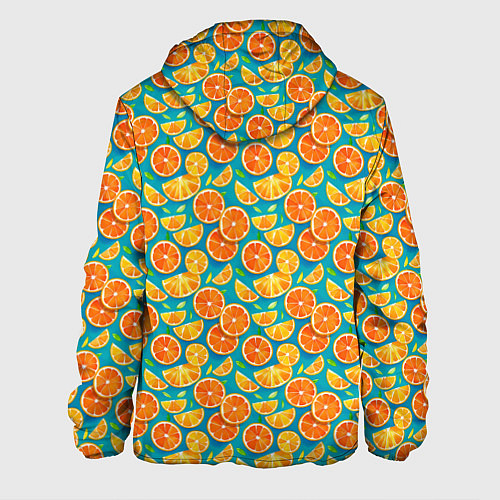 Мужская куртка Дольки апельсина на синем фоне / 3D-Черный – фото 2