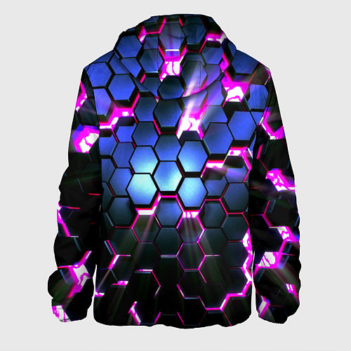 Мужская куртка Неоновые стильные соты / 3D-Черный – фото 2