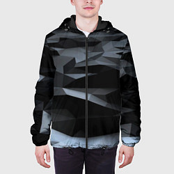 Куртка с капюшоном мужская Хромированные осколки броня, цвет: 3D-черный — фото 2