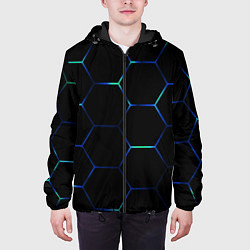 Куртка с капюшоном мужская Тёмный киберпанк, цвет: 3D-черный — фото 2