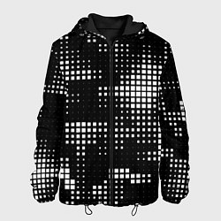 Куртка с капюшоном мужская Pixel art - abstraction, цвет: 3D-черный