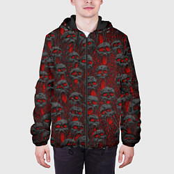 Куртка с капюшоном мужская Черепа ужасные кричат - паттерн, цвет: 3D-черный — фото 2