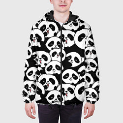 Куртка с капюшоном мужская Весёлые панды, цвет: 3D-черный — фото 2