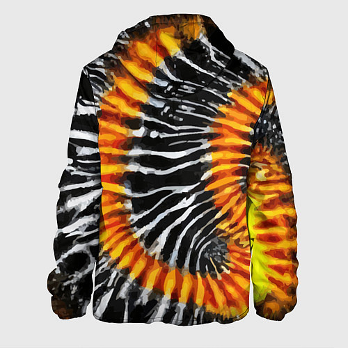 Мужская куртка Tie dye - тай дай в черно белую полоску / 3D-Черный – фото 2