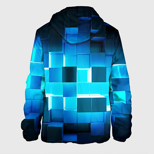 Мужская куртка Неоновые кубы с подсветкой / 3D-Черный – фото 2