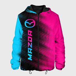 Куртка с капюшоном мужская Mazda - neon gradient: по-вертикали, цвет: 3D-черный