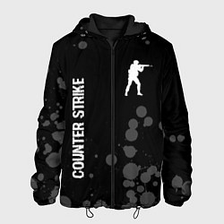 Мужская куртка Counter Strike glitch на темном фоне: надпись, сим