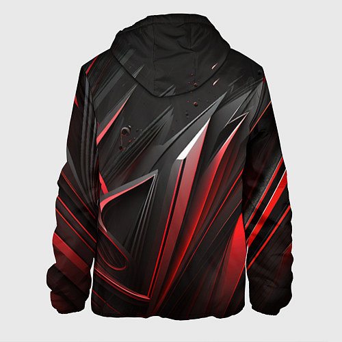 Мужская куртка Объемные красные и черные полосы / 3D-Черный – фото 2