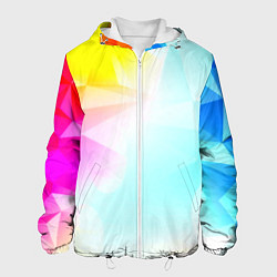 Куртка с капюшоном мужская Gradient colors geometry, цвет: 3D-белый