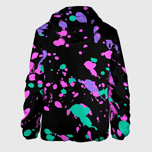 Мужская куртка Неоновые цвета брызги краски / 3D-Черный – фото 2