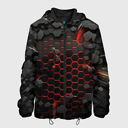 Куртка с капюшоном мужская Взрыв объемных плит, цвет: 3D-черный