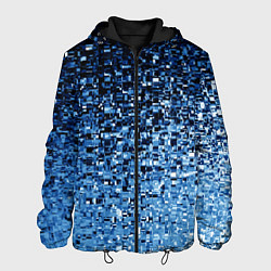 Куртка с капюшоном мужская Геометрическое множество синих кубов, цвет: 3D-черный