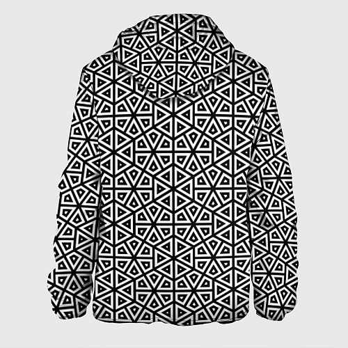 Мужская куртка Ромбическо-треугольная абстракция / 3D-Черный – фото 2