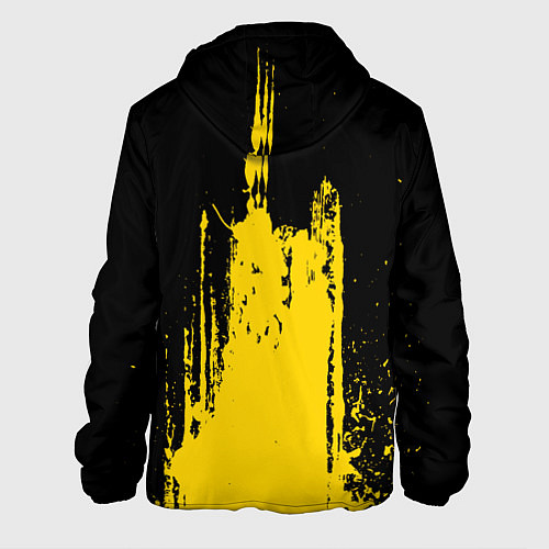 Мужская куртка Фонтан бурлящей желтой краски / 3D-Черный – фото 2