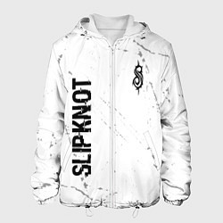 Мужская куртка Slipknot glitch на светлом фоне: надпись, символ