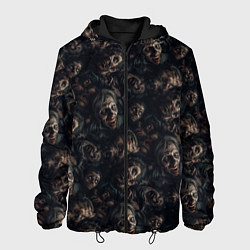 Куртка с капюшоном мужская Паттерн из реалистичных зомби, цвет: 3D-черный