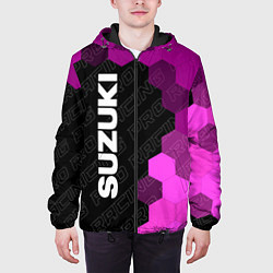 Куртка с капюшоном мужская Suzuki pro racing: по-вертикали, цвет: 3D-черный — фото 2