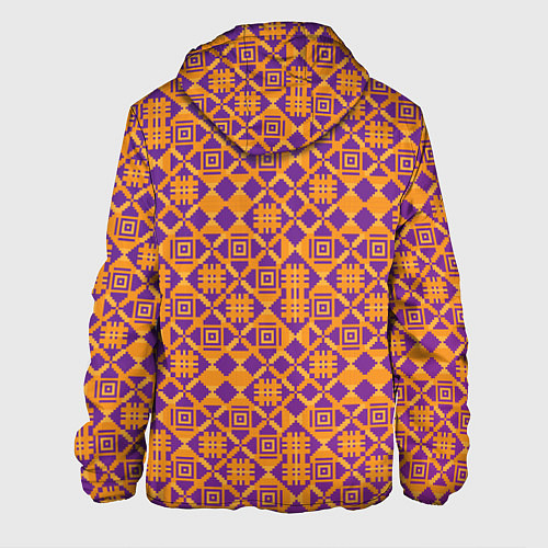 Мужская куртка Оранжевый векторный узор / 3D-Черный – фото 2