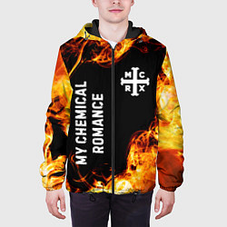 Куртка с капюшоном мужская My Chemical Romance и пылающий огонь, цвет: 3D-черный — фото 2