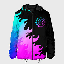 Куртка с капюшоном мужская Blink 182 неоновый огонь, цвет: 3D-черный