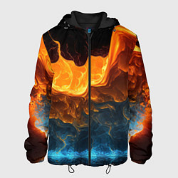 Куртка с капюшоном мужская Лава и вода, цвет: 3D-черный