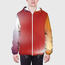 Куртка с капюшоном мужская Градиент красный, цвет: 3D-белый — фото 2
