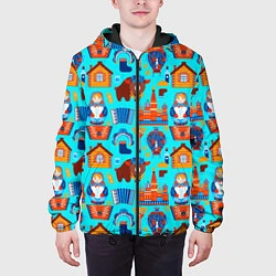 Куртка с капюшоном мужская Народный быт России, цвет: 3D-черный — фото 2