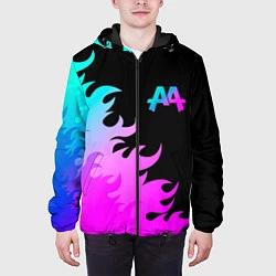 Куртка с капюшоном мужская Asking Alexandria неоновый огонь, цвет: 3D-черный — фото 2