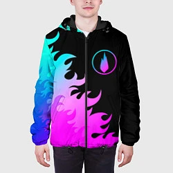 Куртка с капюшоном мужская Thousand Foot Krutch неоновый огонь, цвет: 3D-черный — фото 2