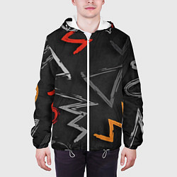 Куртка с капюшоном мужская Паттерн фигуры, цвет: 3D-белый — фото 2