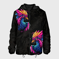 Куртка с капюшоном мужская Киберпанк Птица, цвет: 3D-черный
