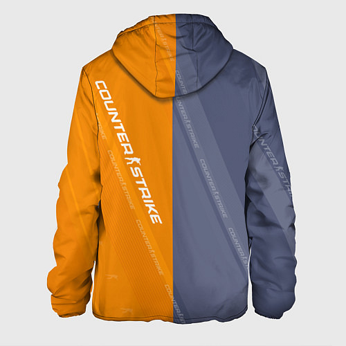 Мужская куртка Counter Strike 2 Blue Orange Pattern / 3D-Черный – фото 2